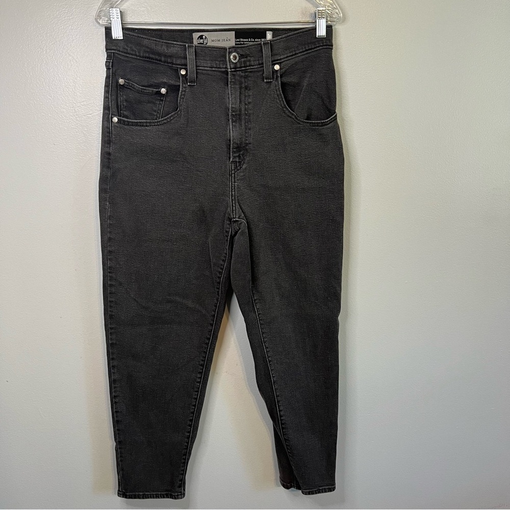 Levi's Silvertab High Waisted Mom Jean Black Jeans Womens Size 30x27 Baggy Dark